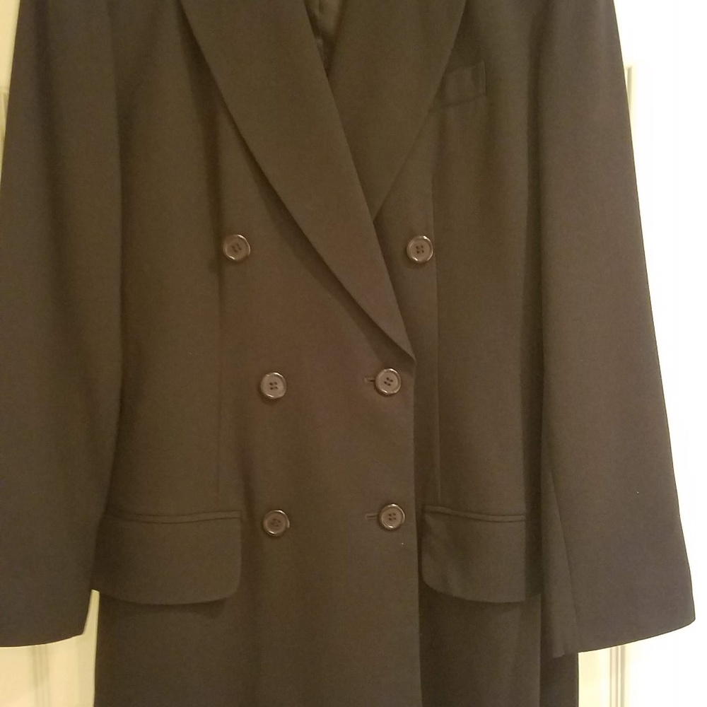 Oleg Cassini Womens Black 3/4 Coat Suit, Size 8